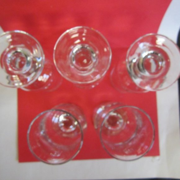 VINTAGE 90'S STEMMED ICED TEA/WATER GLASS, TALL & ELEGANT SET OF 5 - Picture 3 of 7